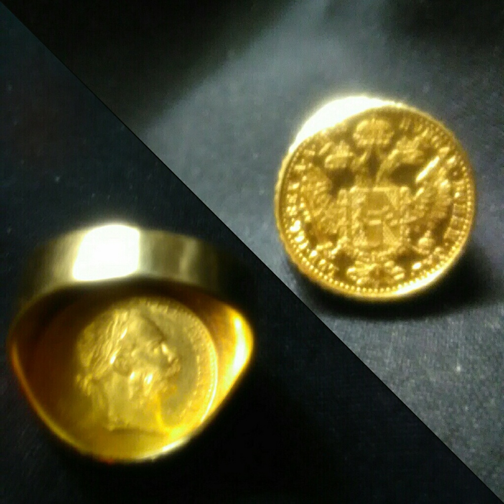 Unisex .9999 Gold Coin Ducat Ring